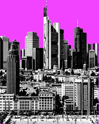 Illustrative Skyline von Frankfurt am Main